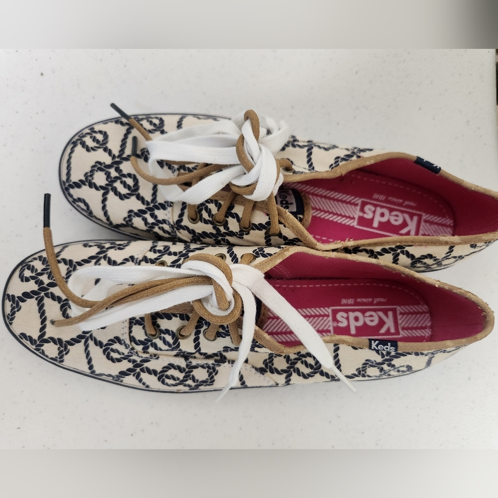 Keds Women's White Rope Patterned Sneakers